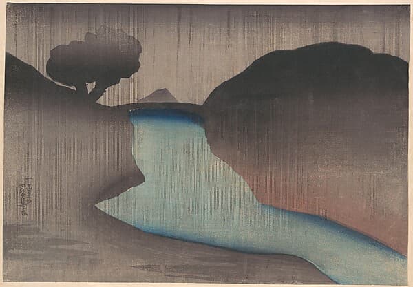 Ochanomizu in the Rain, by Utagawa Kuniyoshi