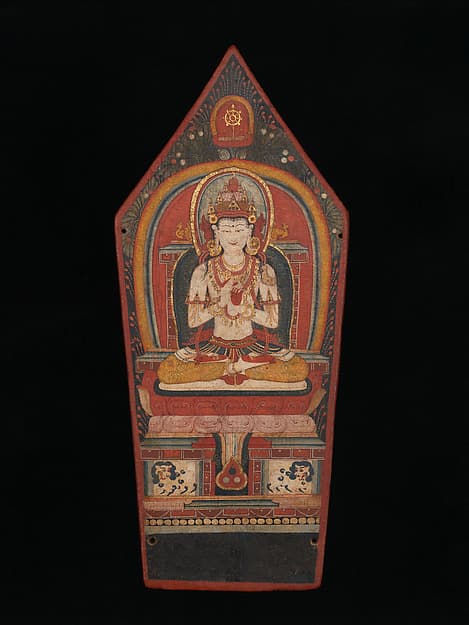Panel from a Buddhist Ritual Crown Depicting Vairocana