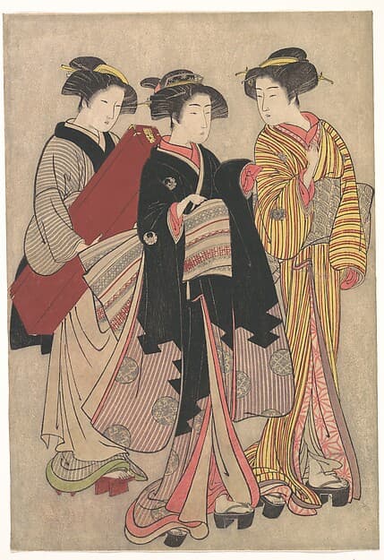 Two Geishas Out Walking, by Kitao Shigemasa