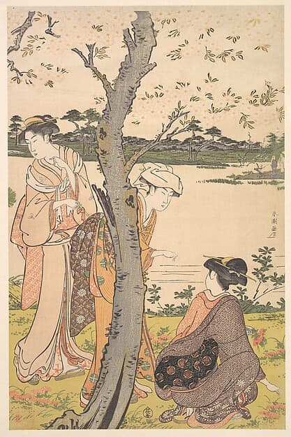 Gathering Young Flowers, by Katsukawa Shunchō