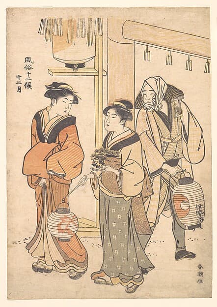 The Twelfth Month: December, by Katsukawa Shunchō