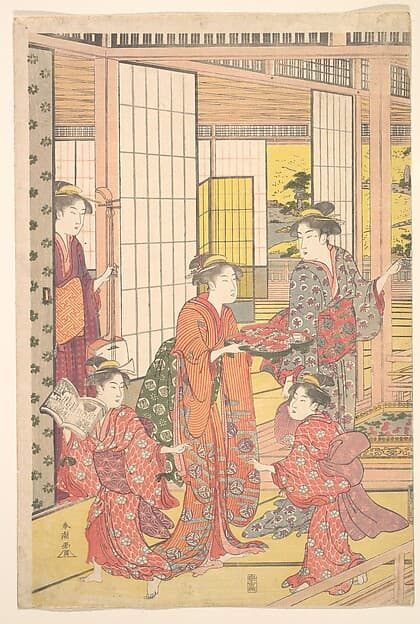 A Young Woman with a Tray of Sweetmeats, by Katsukawa Shunchō