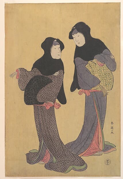 Two Women Conversing, by Katsukawa Shun'ei 勝川春英