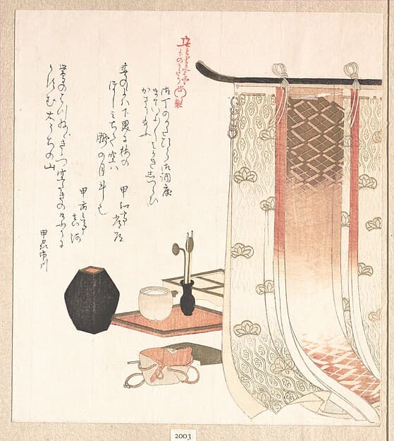 Screen and Utensils for the Incense Ceremony, by Kubo Shunman