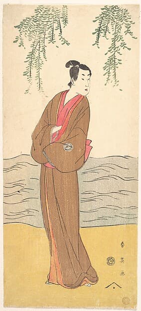 The Third Segawa Kikunojo as Hisamatsu Standing on the Bank, by Katsukawa Shun'ei 勝川春英