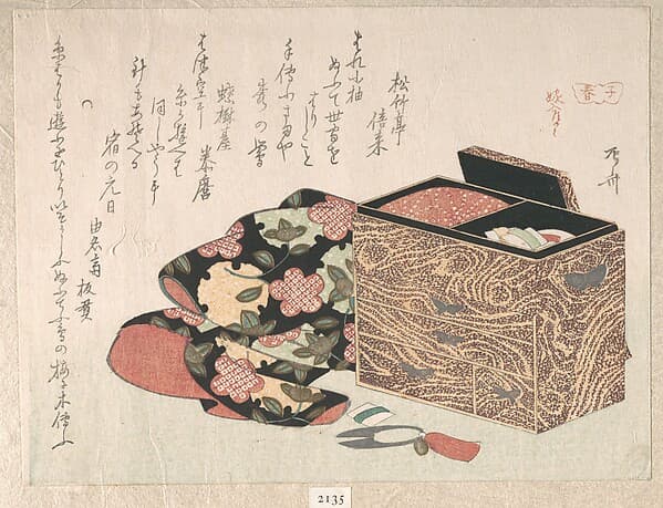 Lady's Work-Box and Bed Clothing, by Ryūryūkyo Shinsai