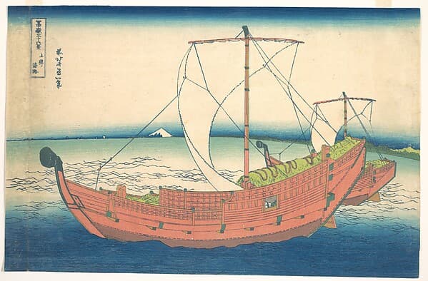 At Sea off Kazusa (Kazusa no kairo), from the series Thirty-six Views of Mount Fuji (Fugaku sanjūrokkei), by Katsushika Hokusai