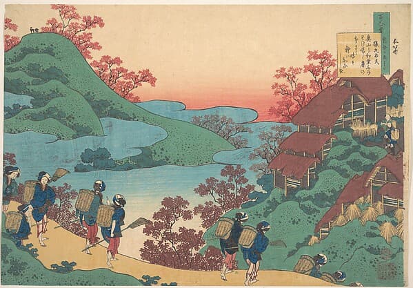 Poem by Sarumaru Dayū, from the series One Hundred Poems Explained by the Nurse (Hyakunin isshu uba ga etoki), by Katsushika Hokusai