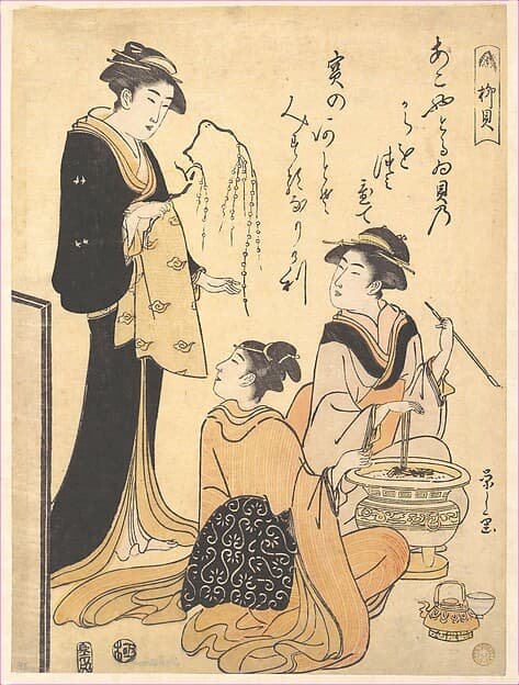 The Willow Shell (Yanagi-kai), from an Untitled Set of Beauty Prints on the Theme of Shells, by Chōbunsai Eishi