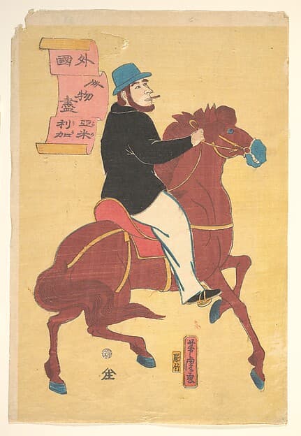 An American on Horseback, by Utagawa Yoshitora