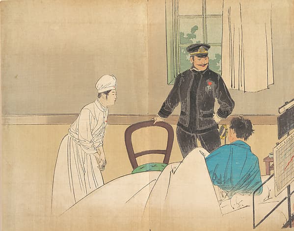 The Torpedo Officer (Suirai shikan), frontispiece illustration from the literary magazine Bungei kurabu, vol. 1, no. 8, by Kajita Hanko
