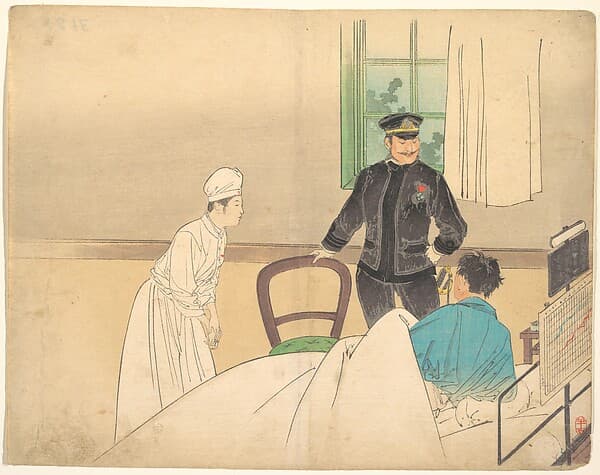 The Torpedo Officer (Suirai shikan), frontispiece illustration from the literary magazine Bungei kurabu, vol. 1, no. 8, by Kajita Hanko