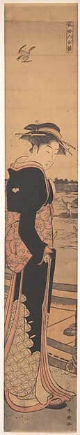 Young Lady by the Shore, by Katsukawa Shunchō