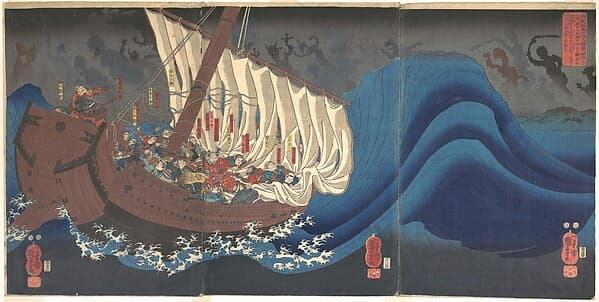 Ghosts of the Taira at Daimotsu Bay, by Utagawa Kuniyoshi