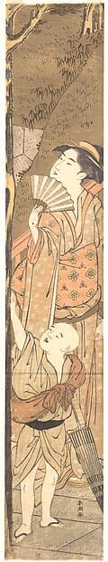 Woman and Small Boy, by Katsukawa Shunchō
