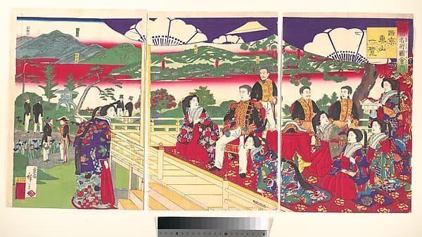A Glimpse of Higayashiyama the Western Capital, from the series Famous Places in the Nation (Shokoku meisho zukai no uchi-Saikyō Higashiyama ichiran), by Utagawa Hiroshige III