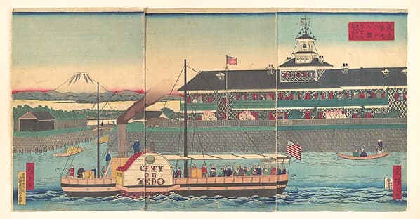 The Tsukiji Hotel in Tokyo (Tokyo Tsukiji hoteru kan), by Utagawa Hiroshige III