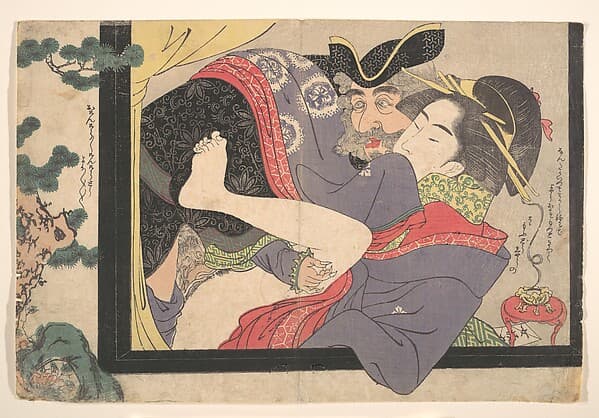 Dutchman and Maruyama Courtesan, by Chōkyōsai Eiri