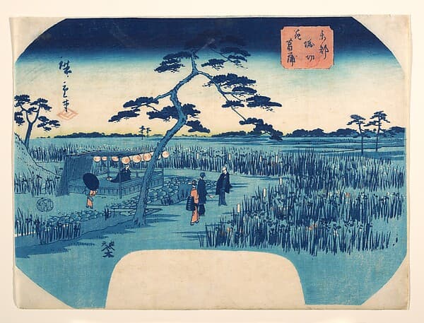 View of Iris Gardens at Horikiri, by Utagawa Hiroshige II