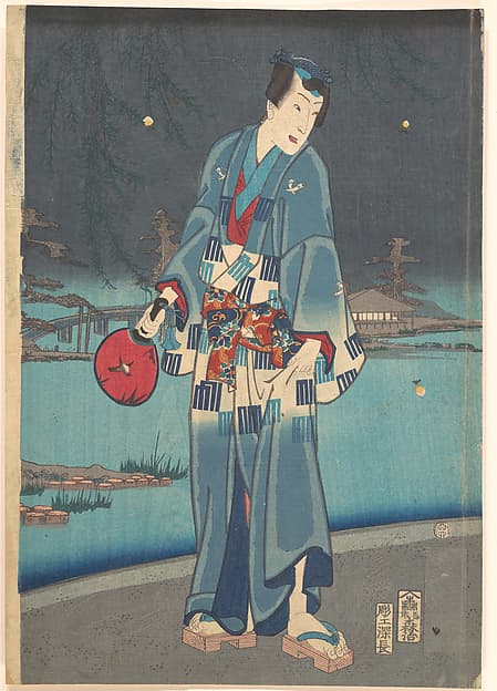 Modern Genji – Firefly Viewing (Imayō genji shiken hotaru asobi), by Toyohara Kunichika