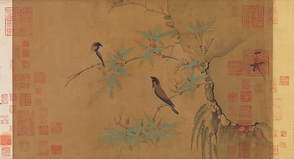 Finches and bamboo, by Emperor Huizong