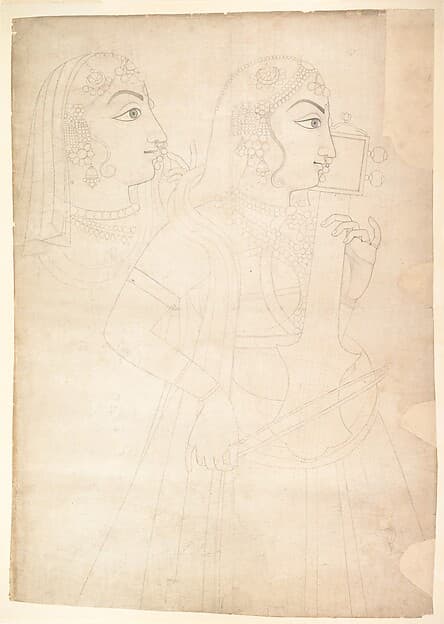 Singer and Sarinda Player, by Sahib Ram