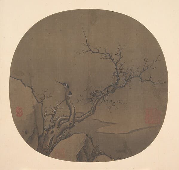 Wintery Bough and Magpies, by Unidentified artist