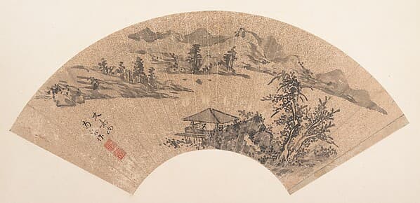 Pavilion by Lake Shore, by Unidentified artist