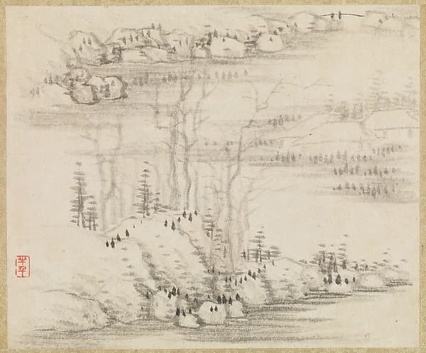 Landscapes and trees, by Gong Xian