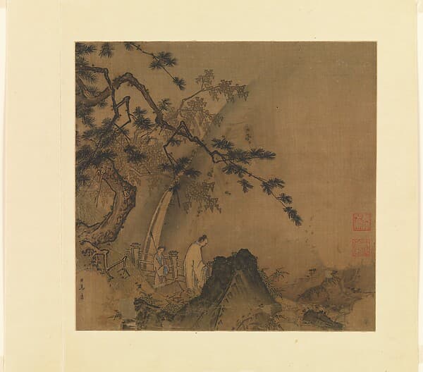 Scholar viewing a waterfall, by Ma Yuan
