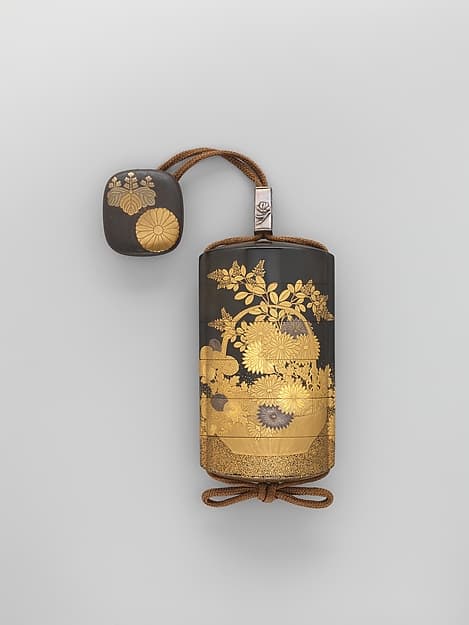 Inrō with Basket of Spring Flowers (obverse); Basket of Autumn Flowers (reverse)