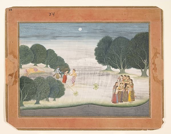 The Death of the Giant Shankachura: Page from a Dispersed Bhagavata Purana (Ancient Stories of Lord Vishnu)