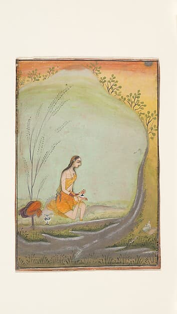 A Lady Applying Henna to Her Foot, by Ustad Mohamed, son of Murad