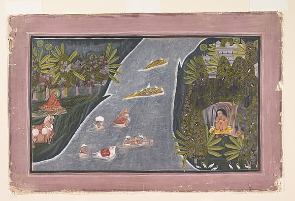 Radha Crosses a River to Interview a Hindu Sage, by Chokha
