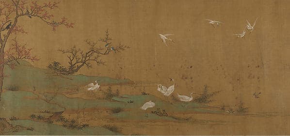 River Scene with Birds and Bamboo, by Unidentified artist