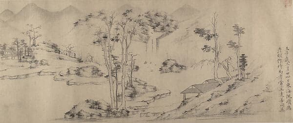 River Landscape with Thirteen Inscriptions, by Unidentified artist