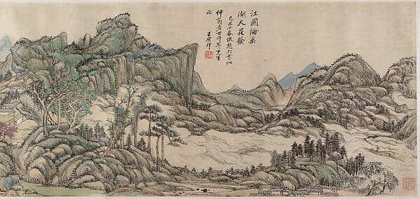 Fishing in River Country at Blossom Time, by Wang Yuanqi