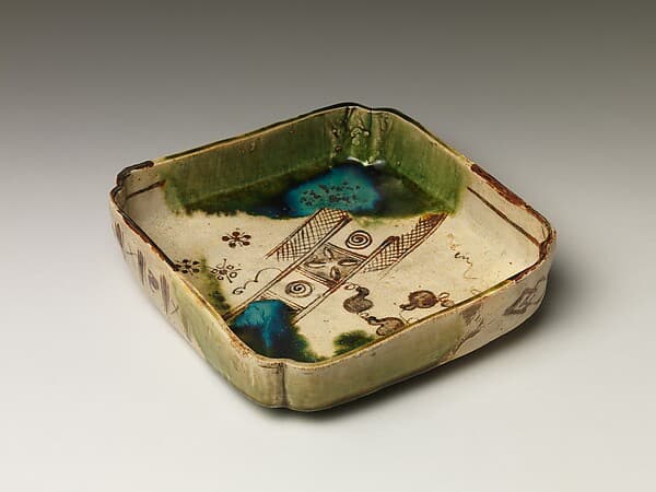 Square Dish with Abstract Motifs, by Shuntai