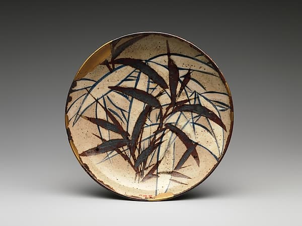 Dish with Bamboo Leaves, by Ogata Kenzan
