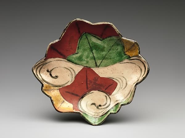 Dish with Design of Maple Leaves in a Stream, by Ogata Kenzan
