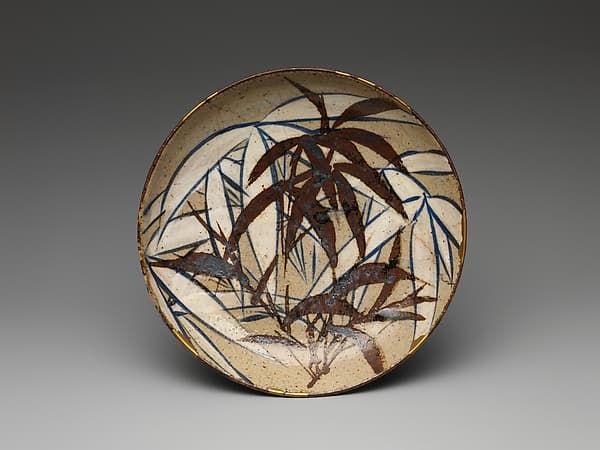 Dish with Bamboo Leaves, by Ogata Kenzan