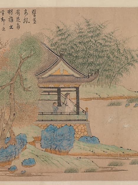 Wang Xizhi watching geese, by Qian Xuan