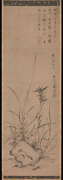 Orchids and Rock, by Gyokuen Bonpō