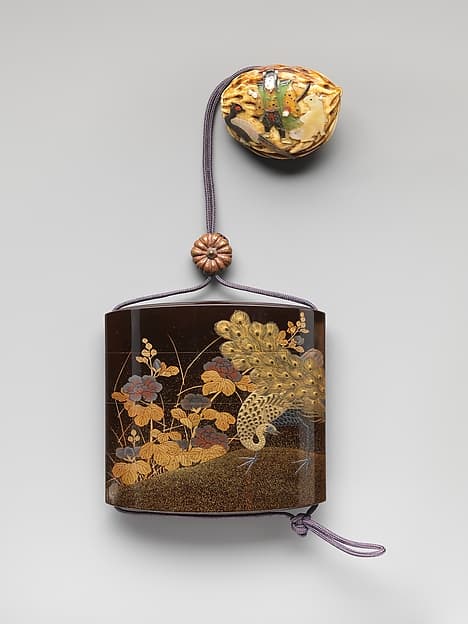 Inrō with Peacocks and Flowers, by Koma Yasutada