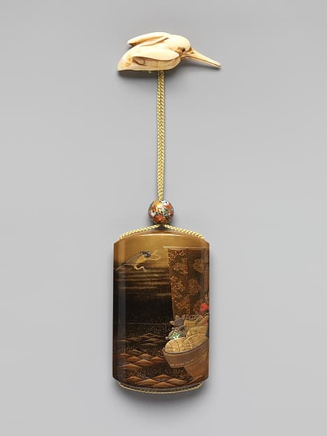Inrō with Treasure Boat, by Kajikawa Bunryūsai