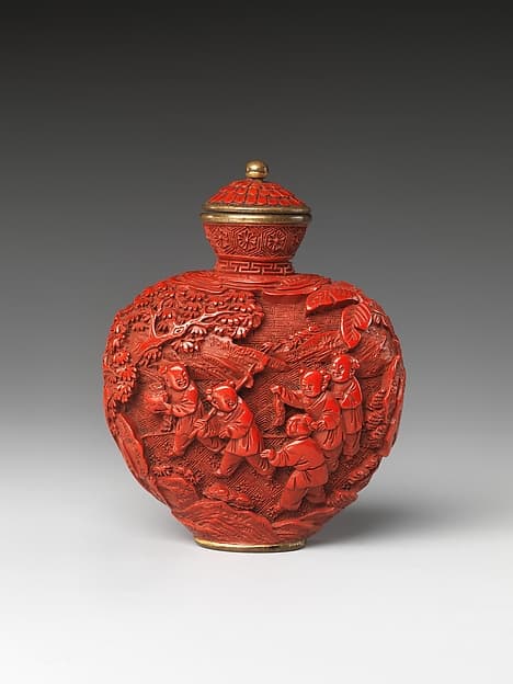 Snuff Bottle with Children at Play