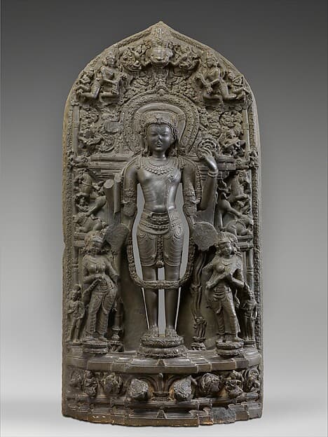 Vishnu Accompanied by Lakshmi and Sarasvati