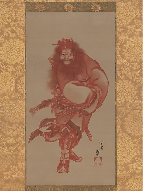 Red Zhong Kui, the Demon Queller, by Katsushika Hokusai
