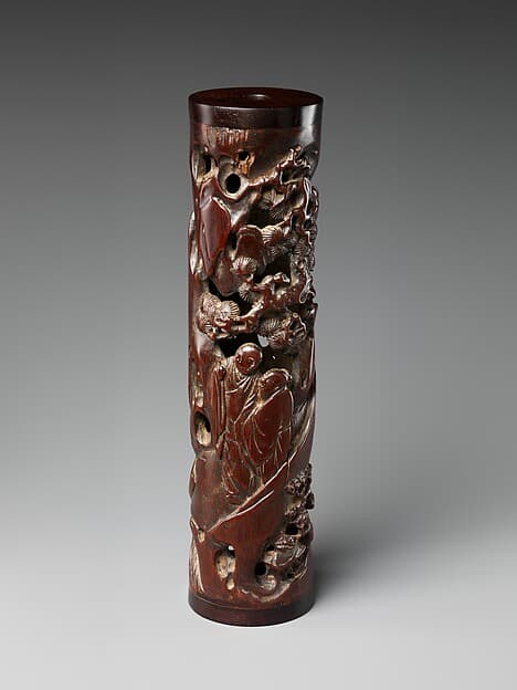 Incense holder with scholars in a landscape, by Zhu Sansong