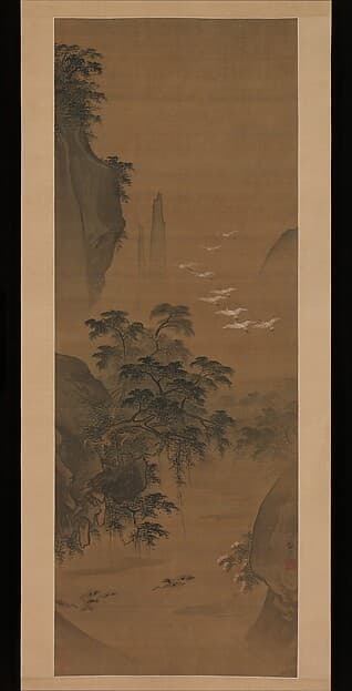 Autumn landscape with egrets and ducks, by Lü Ji